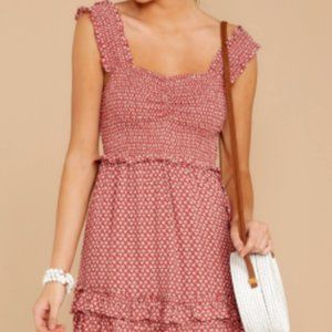 Skylar + Madison Red and White Print Dress